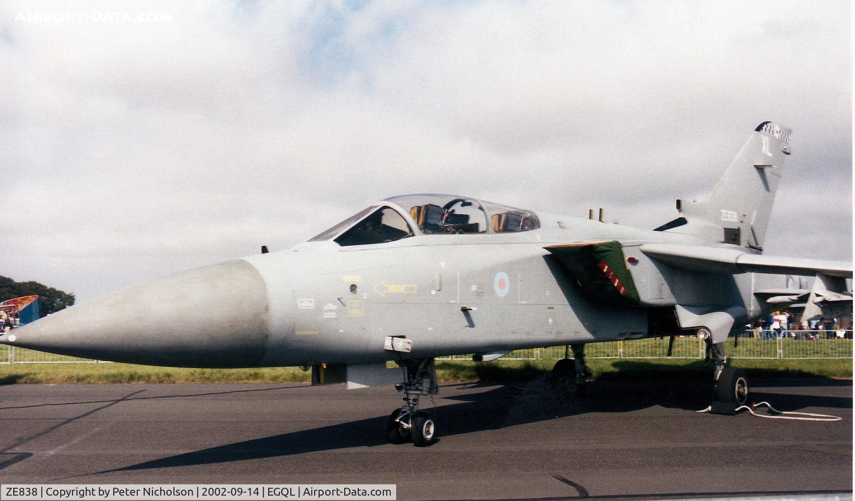 ZE838, 1998 Panavia Tornado F.3 C/N 3335, Another view of this 43 Squadron Tornado F.3 on display at the 2002 RAF Leuchars Airshow.
