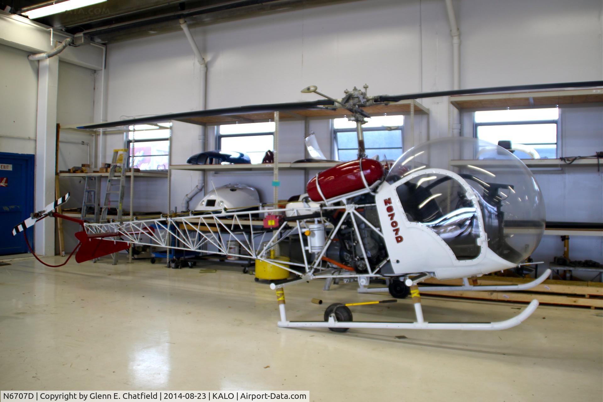N6707D, 1958 Bell 47G-2 C/N 2187, Found in a hangar
