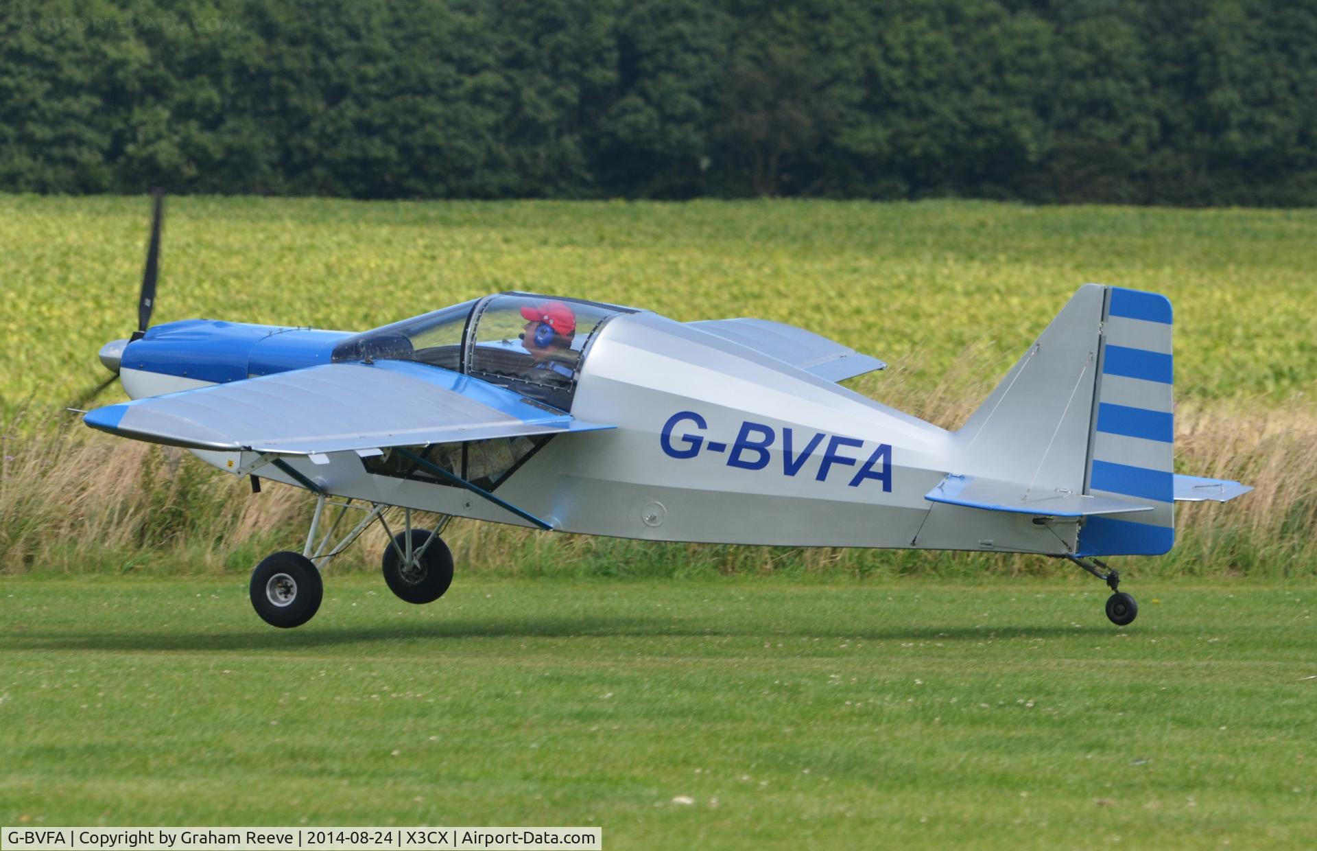 G-BVFA, 1994 Rans S-10 Sakota C/N PFA 194-12298, Just getting airborne  from Norhtrepps.