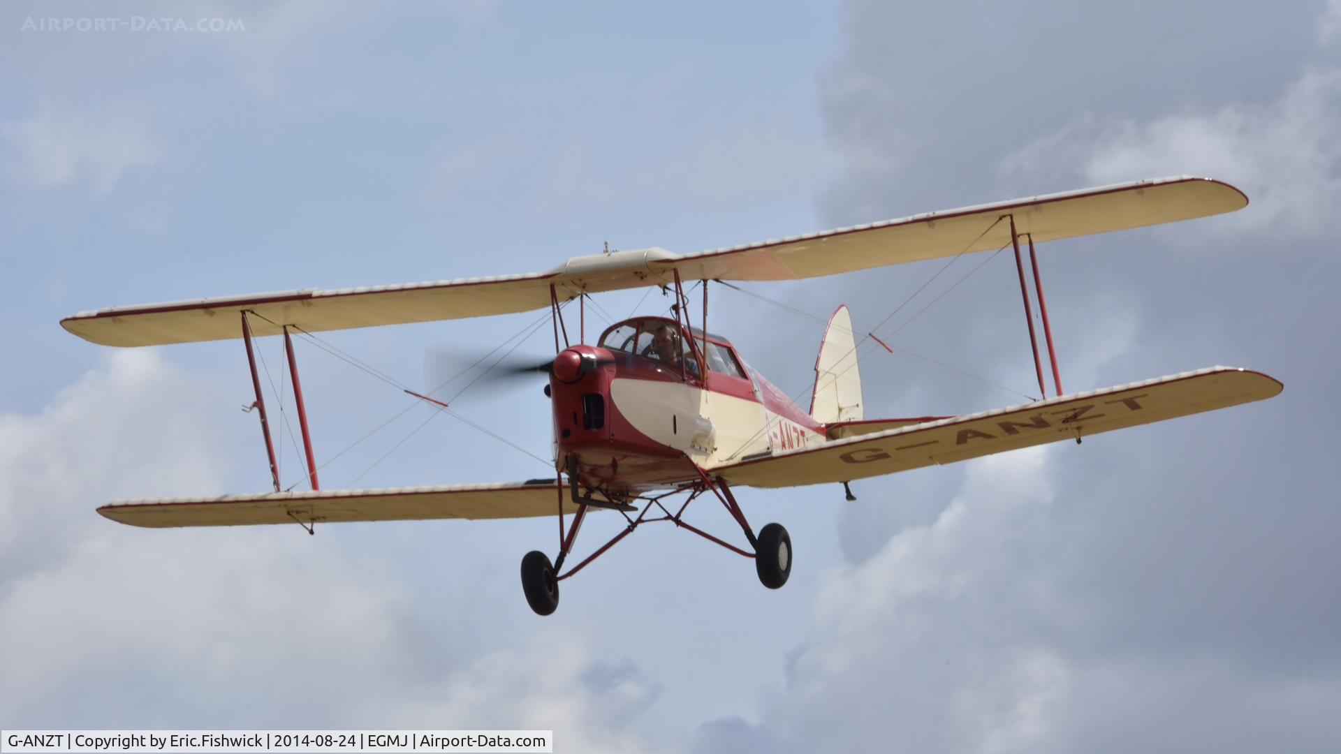 G-ANZT, 1957 Thruxton Jackaroo C/N 84176, 43. G-ANZT arriving at a superb Little Gransden Air & Car Show, Aug. 2014.