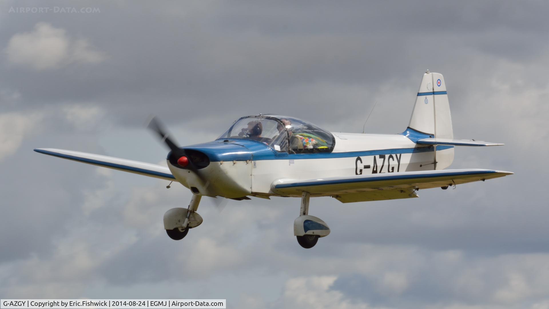 G-AZGY, 1968 Piel CP-301B Emeraude C/N 122, 43. G-AZGY arriving at a superb Little Gransden Air & Car Show, Aug. 2014.