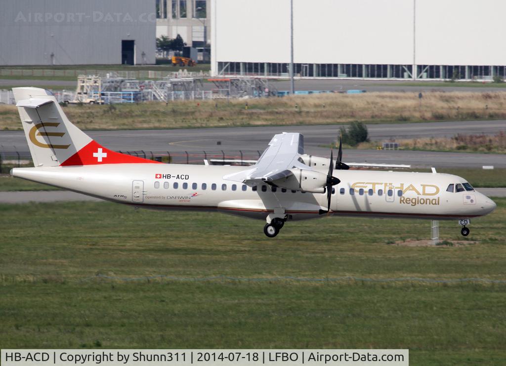 HB-ACD, 2001 ATR 72-212A C/N 668, Landing rwy 14R