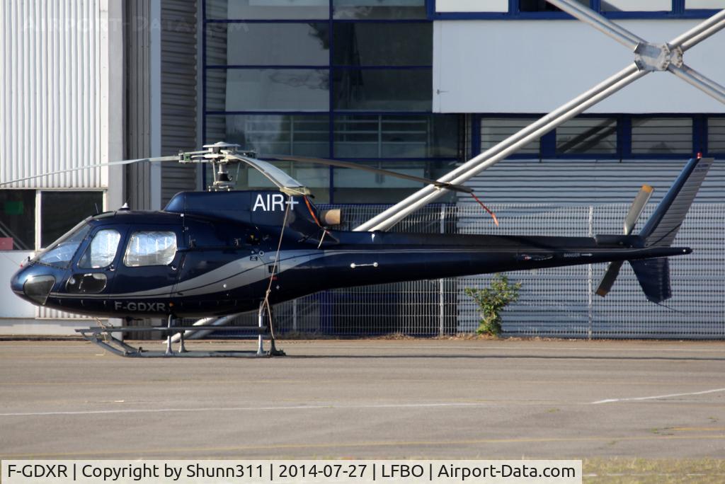 F-GDXR, Eurocopter AS-350BA Ecureuil C/N 1912, Parked at the General Aviation area... 'Le Tour' titles removed