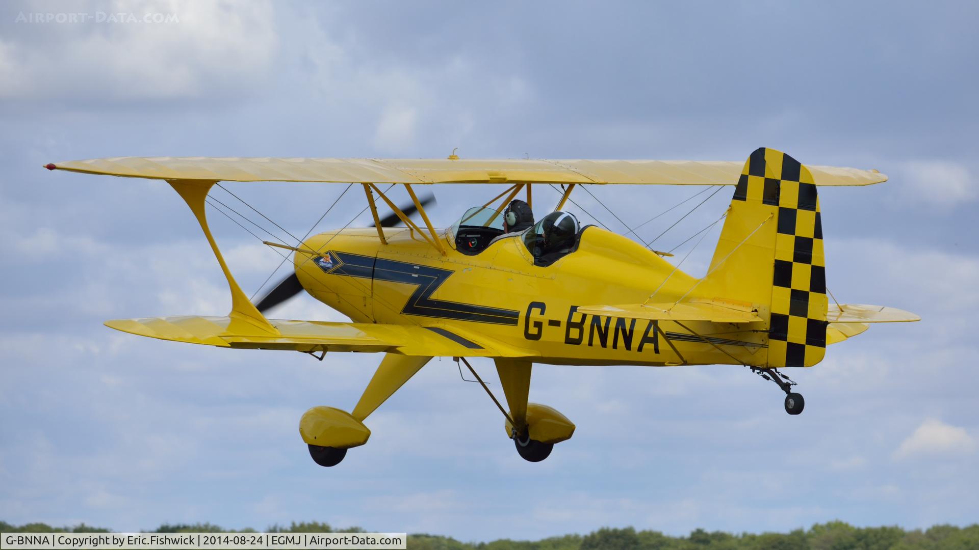 G-BNNA, 1973 Stolp SA-300 Starduster Too C/N 1462, 41. G-BNNA arriving at a superb Little Gransden Air & Car Show, Aug. 2014.