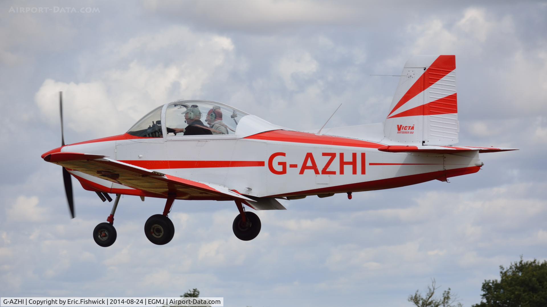 G-AZHI, 1971 AESL Glos-Airtourer Super 150/T5 C/N A540, 41. G-AZHI arriving at a superb Little Gransden Air & Car Show, Aug. 2014.