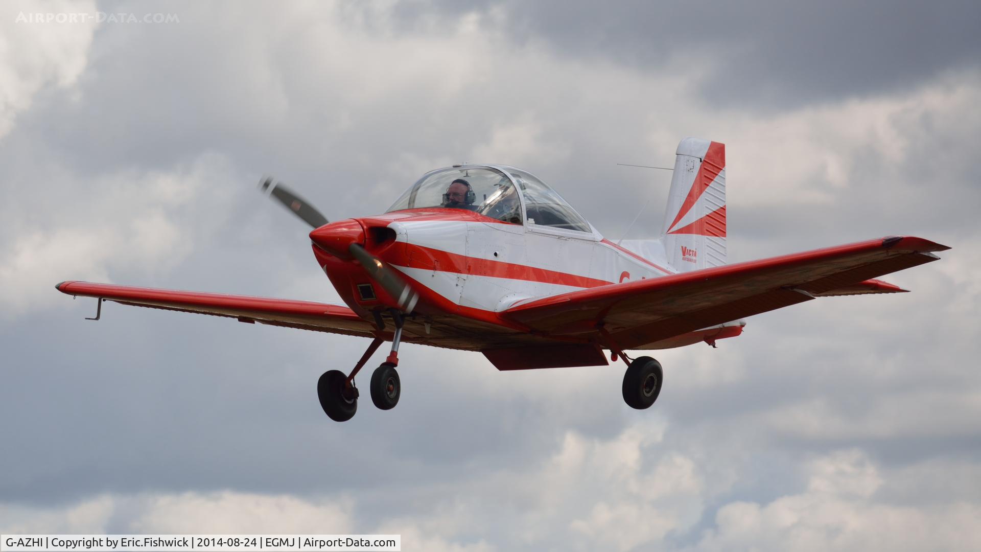 G-AZHI, 1971 AESL Glos-Airtourer Super 150/T5 C/N A540, 43. G-AZHI arriving at a superb Little Gransden Air & Car Show, Aug. 2014.
