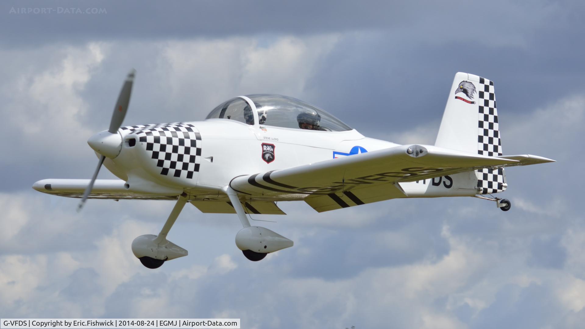 G-VFDS, 2012 Vans RV-8 C/N PFA 303-14637, 43. G-VFDS (Team Raven)  arriving at a superb Little Gransden Air & Car Show, Aug. 2014.