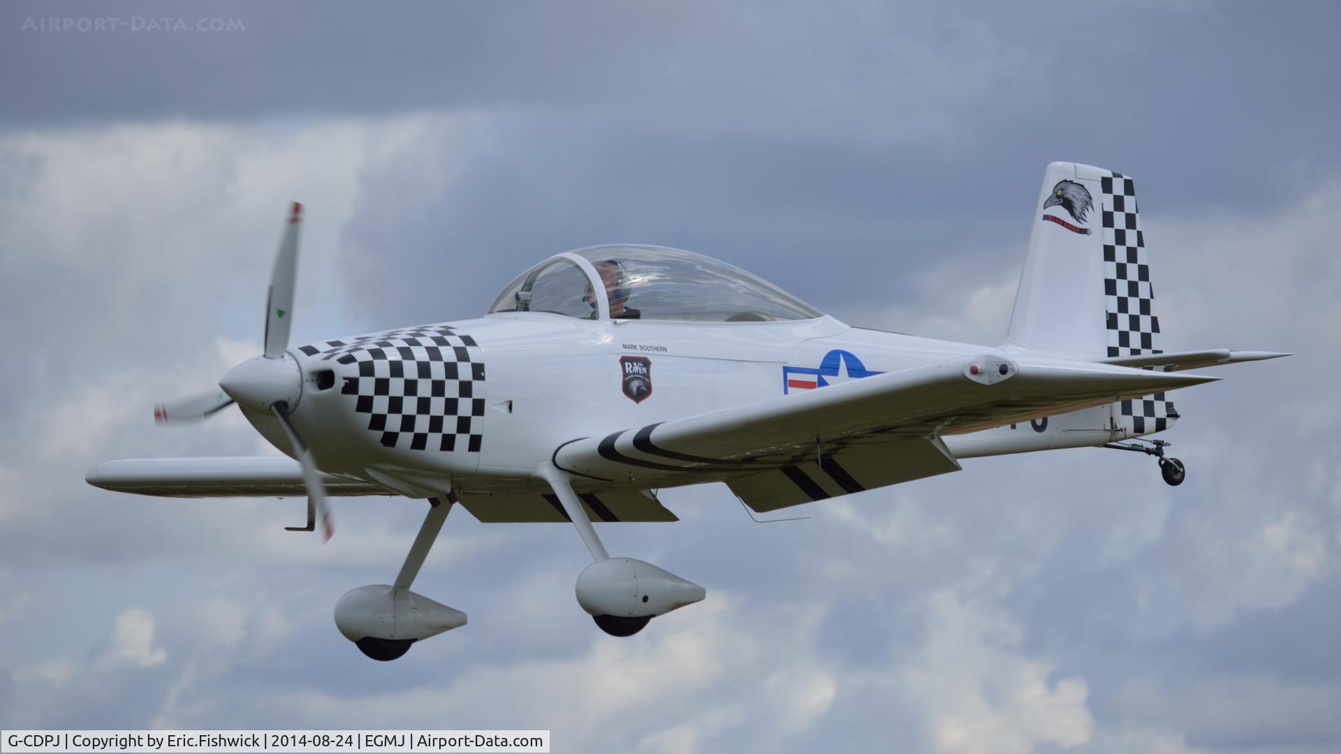 G-CDPJ, 2006 Vans RV-8 C/N PFA 303-13295, 43. G-CDPJ (Team Raven)  arriving at a superb Little Gransden Air & Car Show, Aug. 2014.