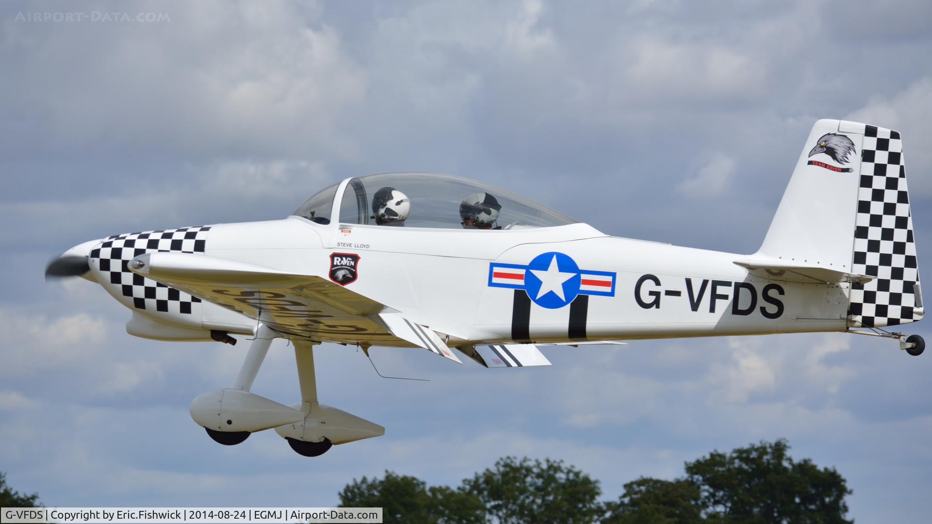 G-VFDS, 2012 Vans RV-8 C/N PFA 303-14637, 41. G-VFDS (Team Raven)  arriving at a superb Little Gransden Air & Car Show, Aug. 2014.