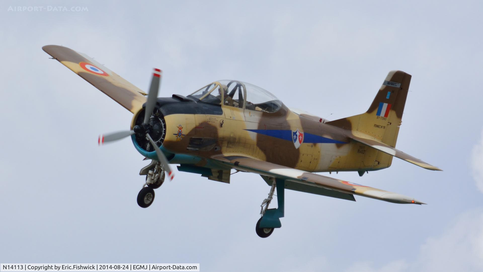 N14113, 1951 North American T-28A Fennec C/N 81-1, 43. N14113 at a superb Little Gransden Air & Car Show, Aug. 2014.