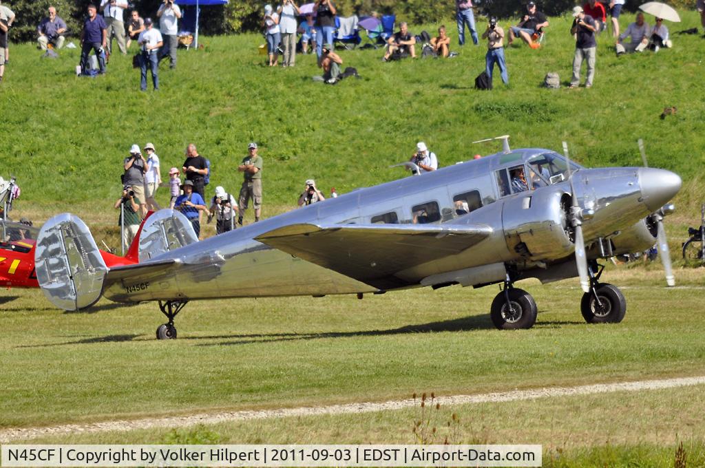 N45CF, 1959 Beech G18S C/N BA-466, at Hahnweide