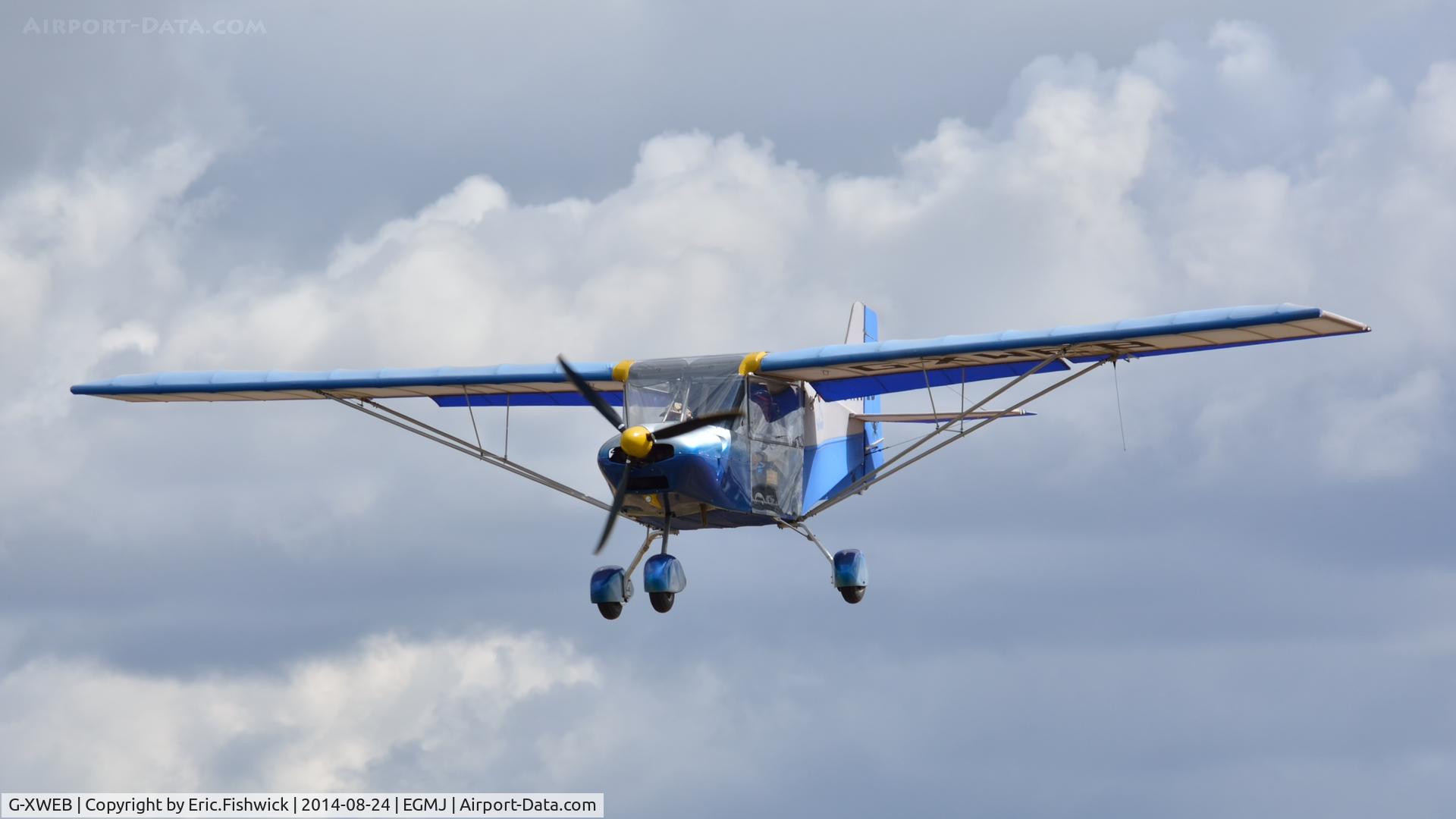 G-XWEB, 2005 Skyranger 912(2) C/N BMAA/HB/443, 43. G-XWEB arriving at a superb Little Gransden Air & Car Show, Aug. 2014.