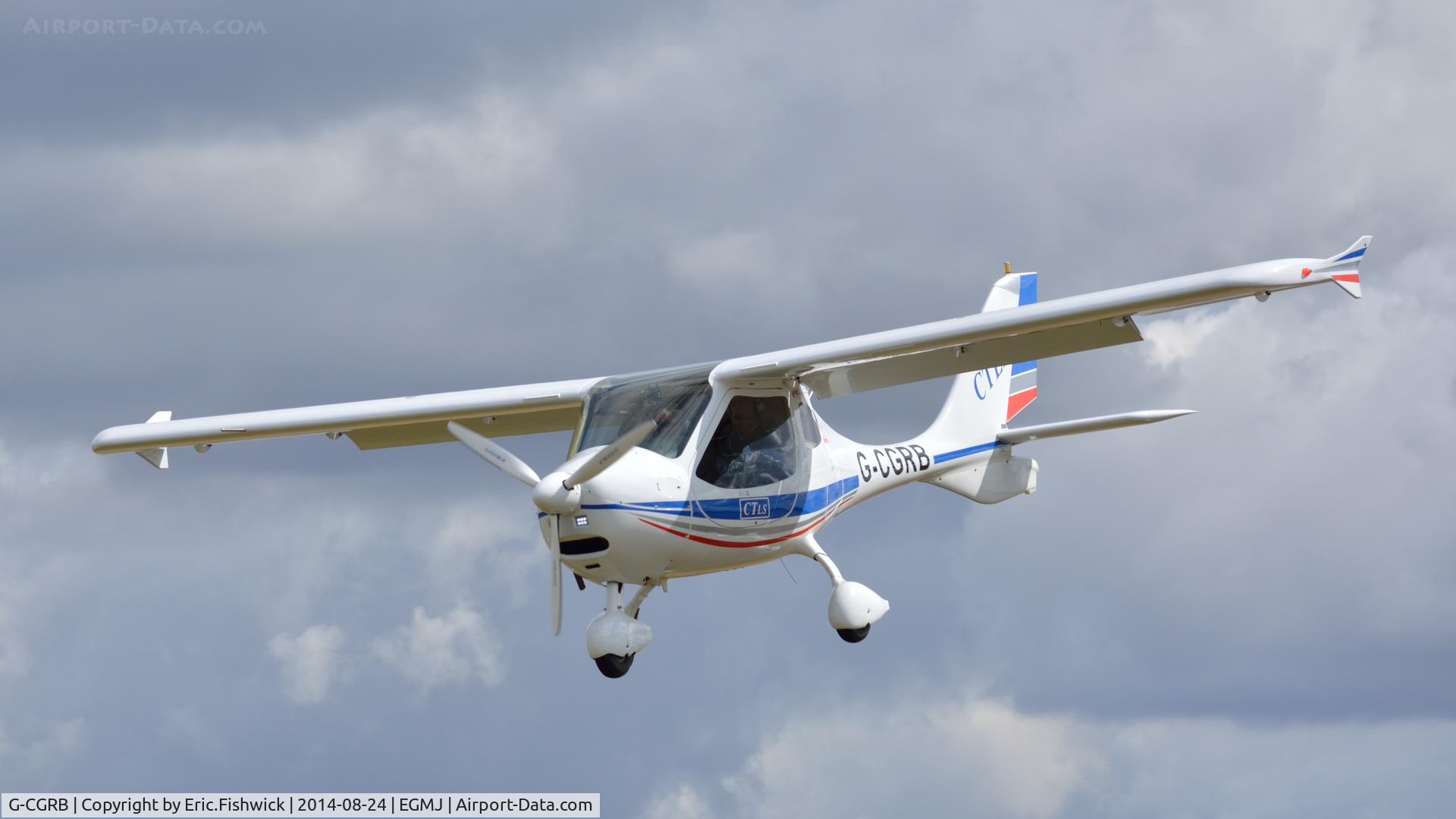 G-CGRB, 2010 Flight Design CT-LS C/N F-10-07-10, 43. G-CGRB arriving at a superb Little Gransden Air & Car Show, Aug. 2014.