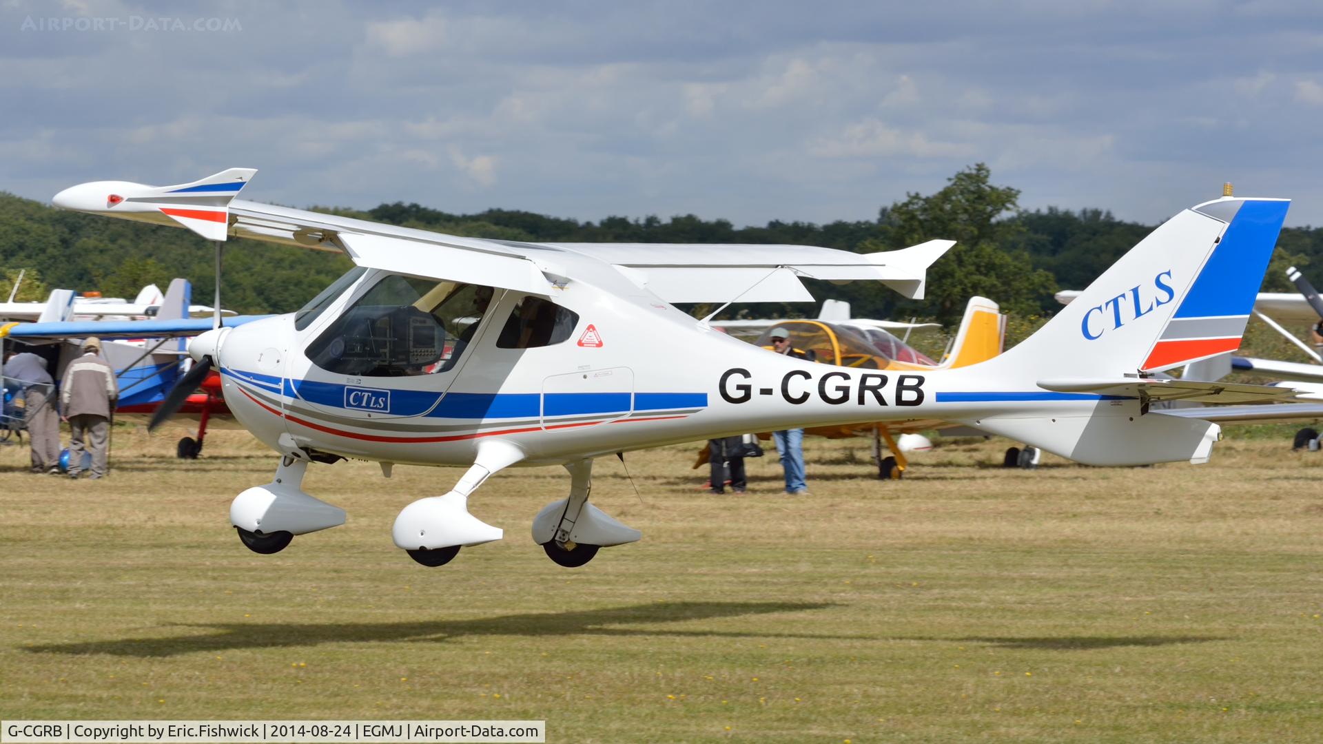 G-CGRB, 2010 Flight Design CT-LS C/N F-10-07-10, 41. G-CGRB arriving at a superb Little Gransden Air & Car Show, Aug. 2014.