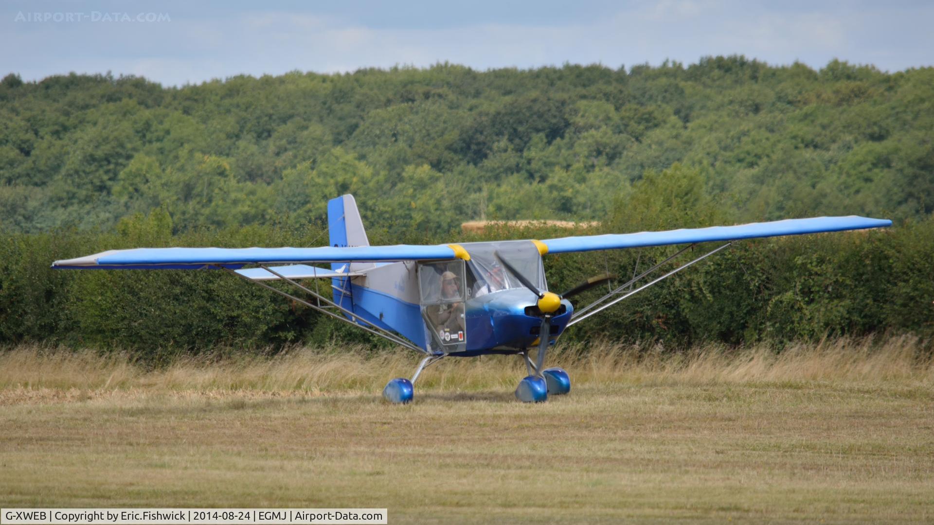 G-XWEB, 2005 Skyranger 912(2) C/N BMAA/HB/443, 3. G-XWEB arriving at a superb Little Gransden Air & Car Show, Aug. 2014.