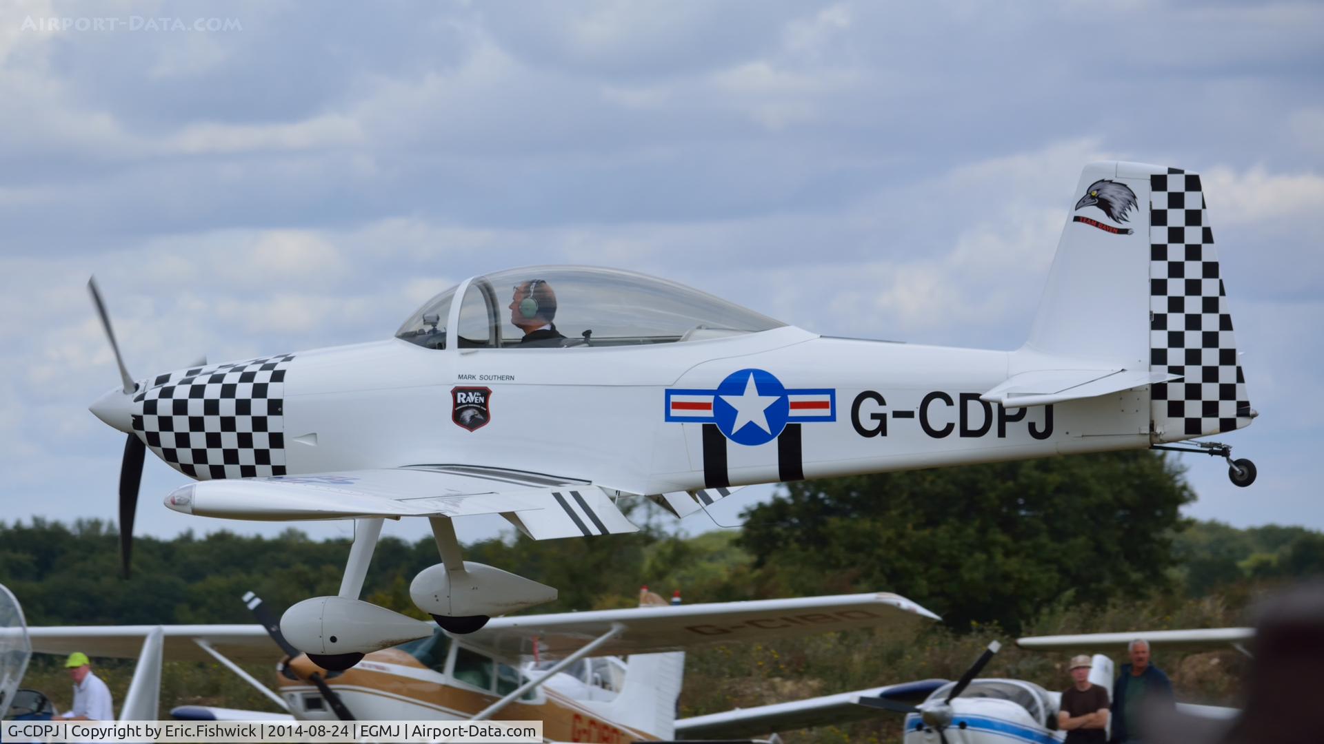 G-CDPJ, 2006 Vans RV-8 C/N PFA 303-13295, 41. G-CDPJ arriving at a superb Little Gransden Air & Car Show, Aug. 2014.