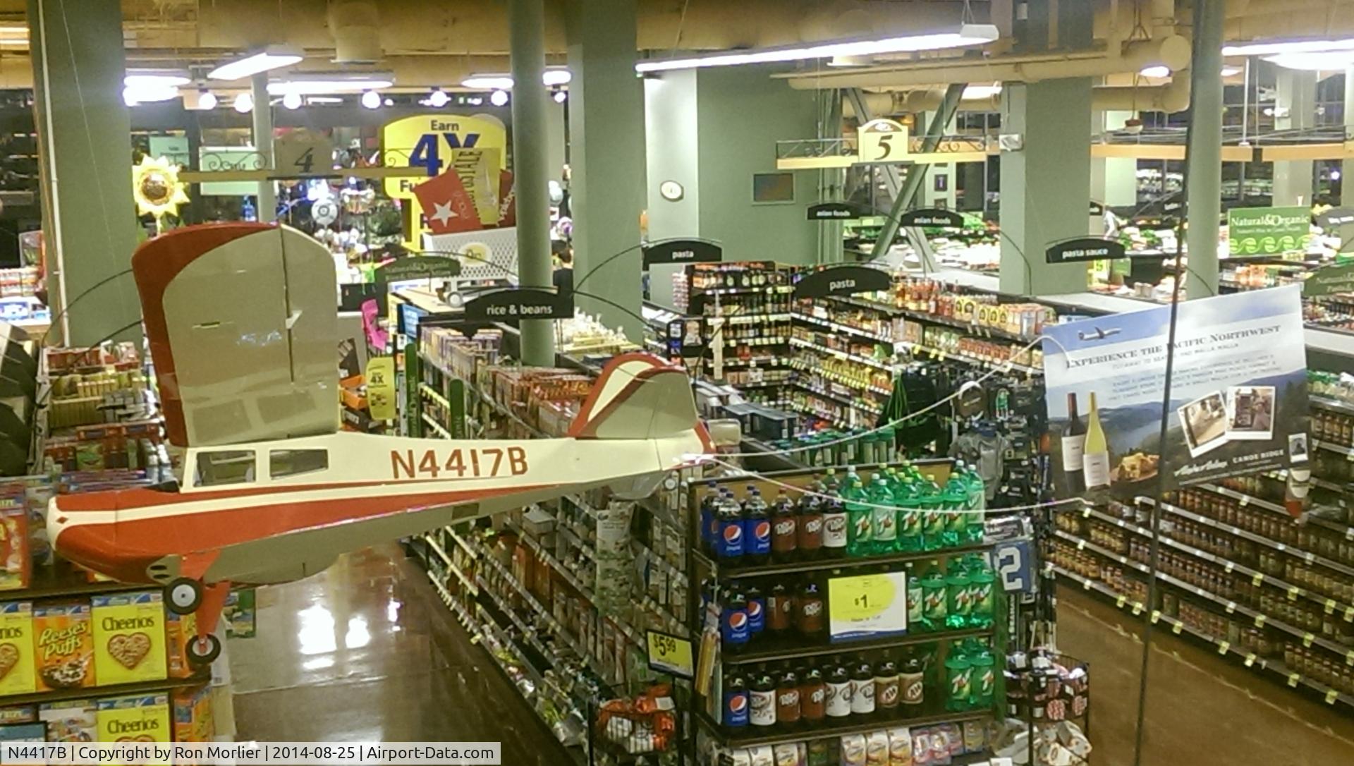 N4417B, Taylorcraft F21B C/N F-1507, Model of N4527B used in supermarket display for Alaska Airlines/ Canoe Ridge Vineyard.