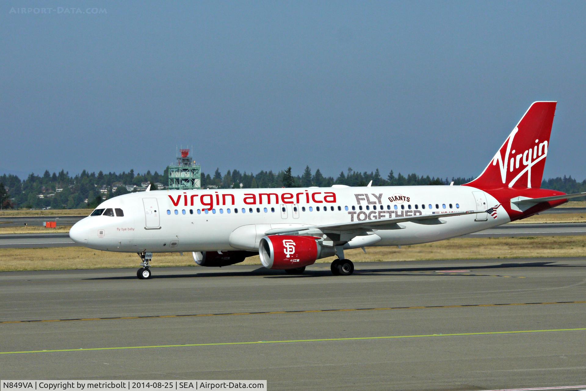 N849VA, 2011 Airbus A320-214 C/N 4991, SF Giants,no beard