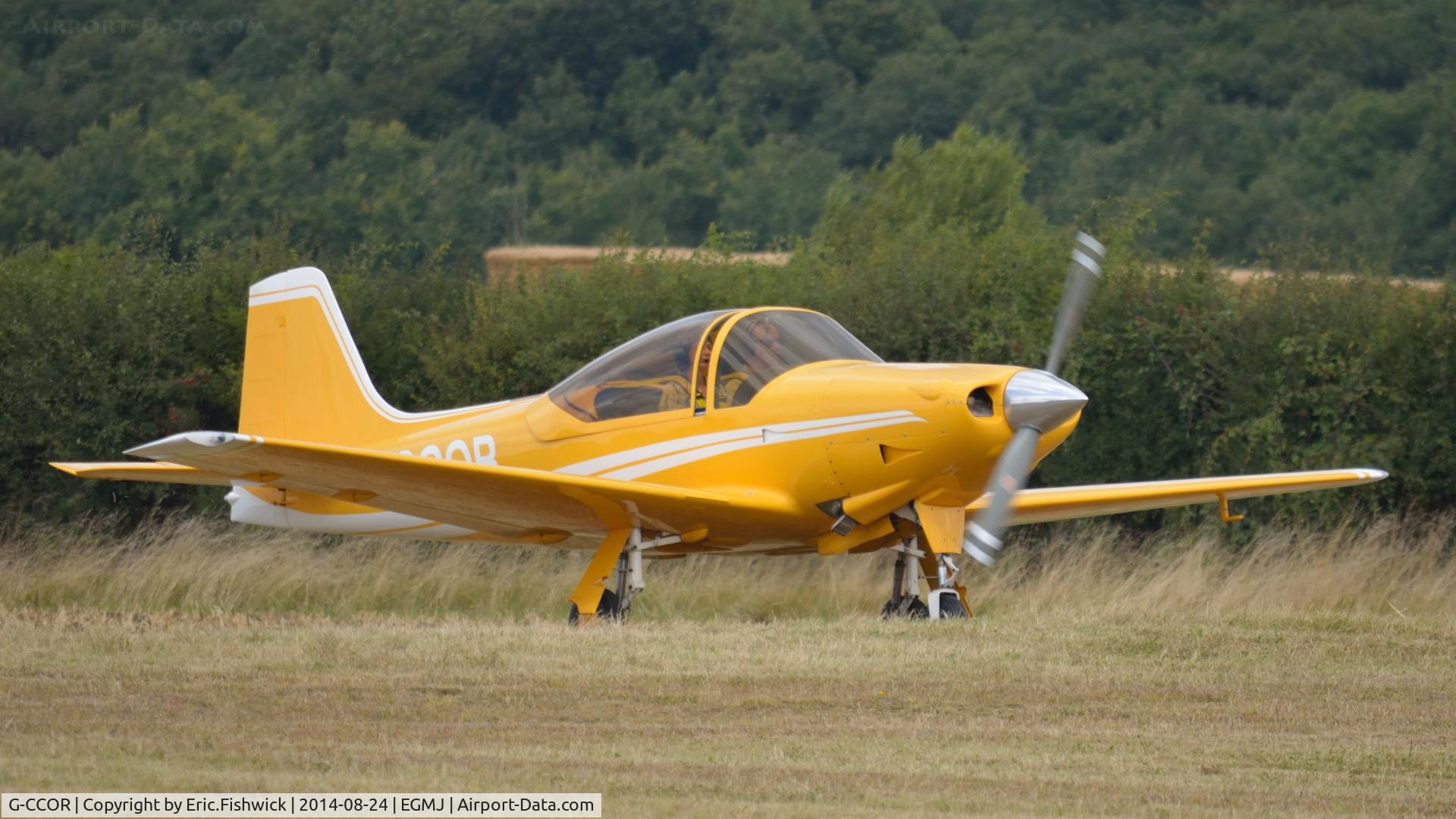 G-CCOR, 2005 Sequoia F8L Falco C/N PFA 100-10588, 3. G-CCOR arriving at a superb Little Gransden Air & Car Show, Aug. 2014.