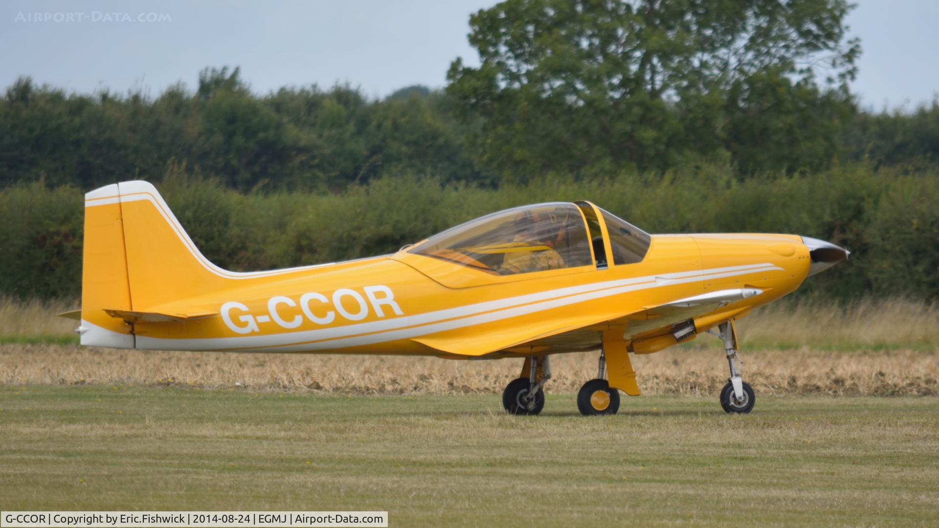 G-CCOR, 2005 Sequoia F8L Falco C/N PFA 100-10588, 2. G-CCOR arriving at a superb Little Gransden Air & Car Show, Aug. 2014.