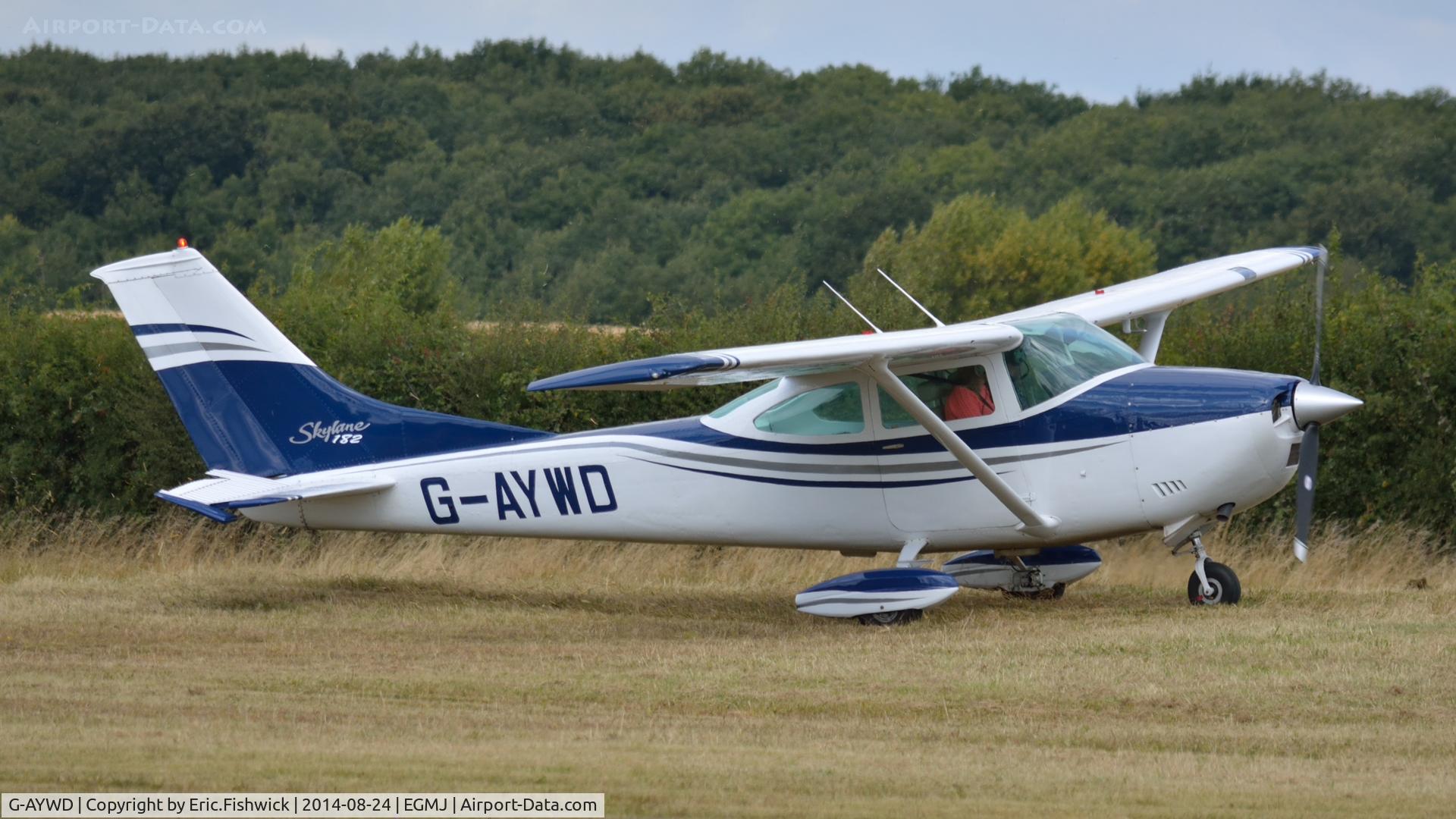 G-AYWD, 1971 Cessna 182N Skylane C/N 182-60468, 3. G-AYWD arriving at a superb Little Gransden Air & Car Show, Aug. 2014.