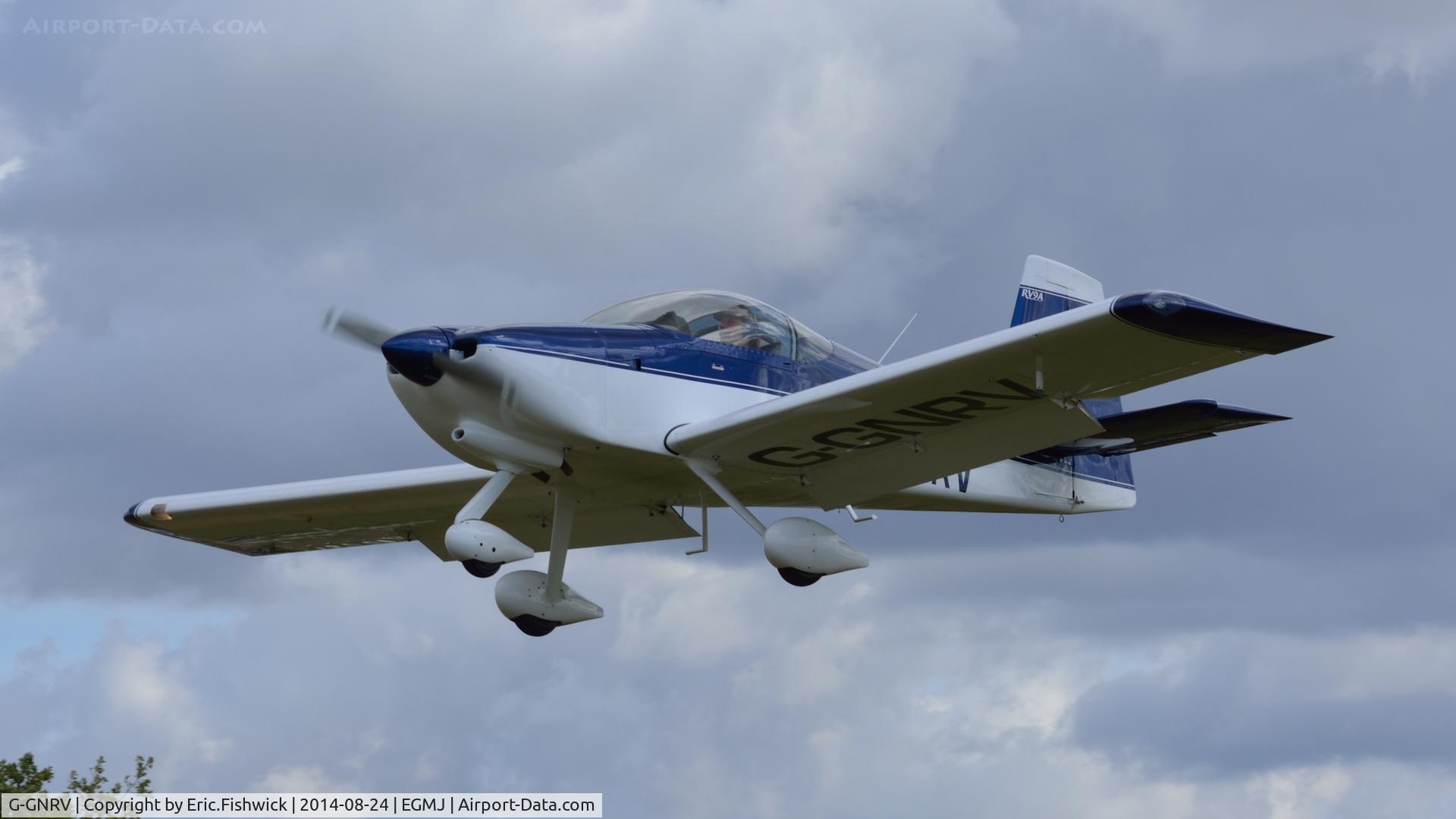 G-GNRV, 2005 Vans RV-9A C/N PFA 320-14344, 43. G-GNRV arriving at a superb Little Gransden Air & Car Show, Aug. 2014.