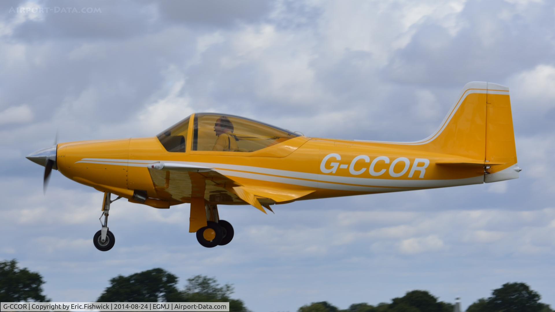 G-CCOR, 2005 Sequoia F8L Falco C/N PFA 100-10588, 41. G-CCOR arriving at a superb Little Gransden Air & Car Show, Aug. 2014.