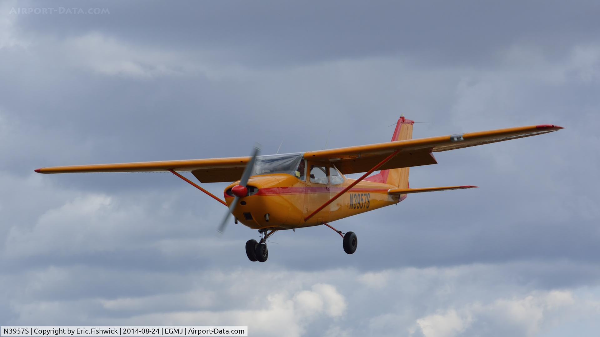 N3957S, 1964 Cessna 172E C/N 17251157, 43. N3957S arriving at a superb Little Gransden Air & Car Show, Aug. 2014.