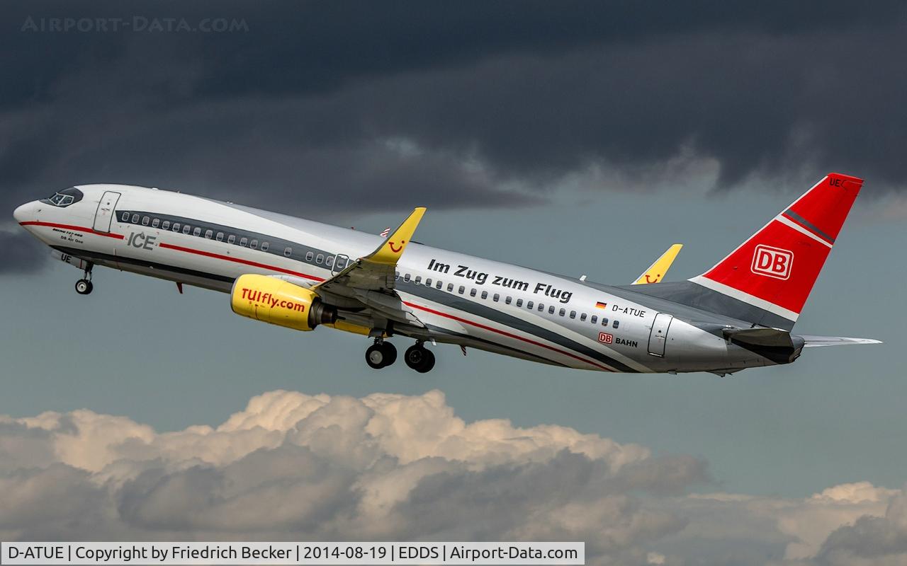 D-ATUE, 2006 Boeing 737-8K5 C/N 34686, departure from Stuttgart