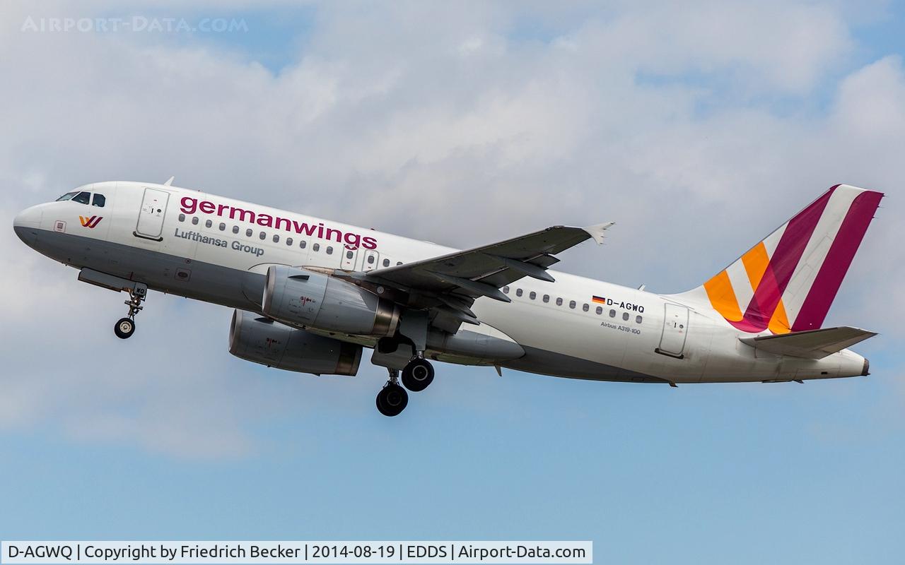 D-AGWQ, 2010 Airbus A319-132 C/N 4256, departure from Stuttgart
