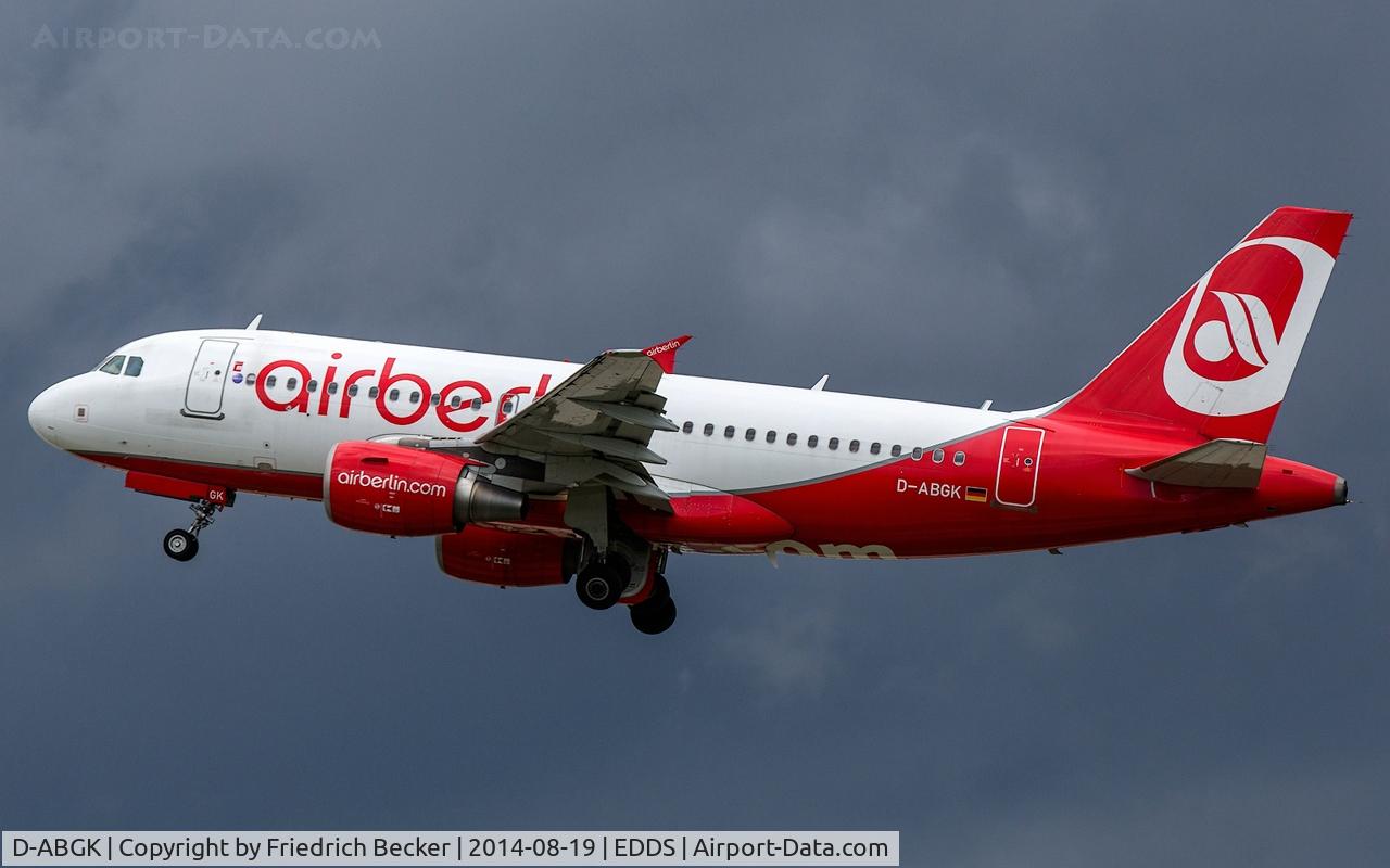 D-ABGK, 2008 Airbus A319-112 C/N 3447, departure from Stuttgart