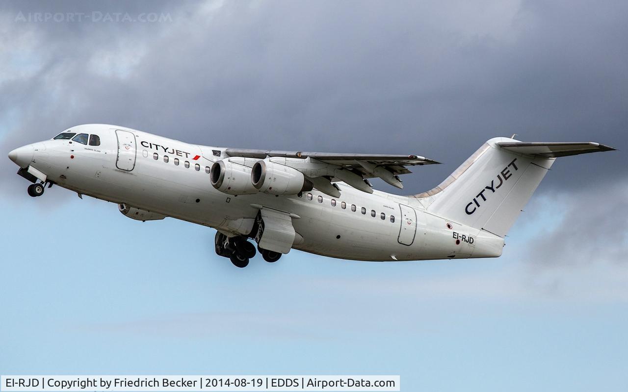 EI-RJD, 1998 BAE Systems Avro 146-RJ85 C/N E.2334, departure from Stuttgart