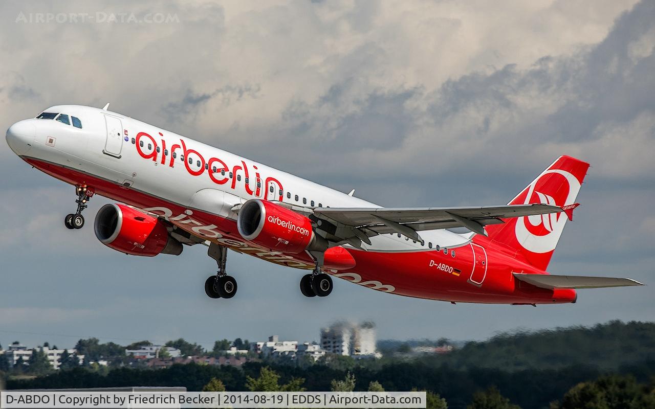 D-ABDO, 2007 Airbus A320-214 C/N 3055, departure from Stuttgart