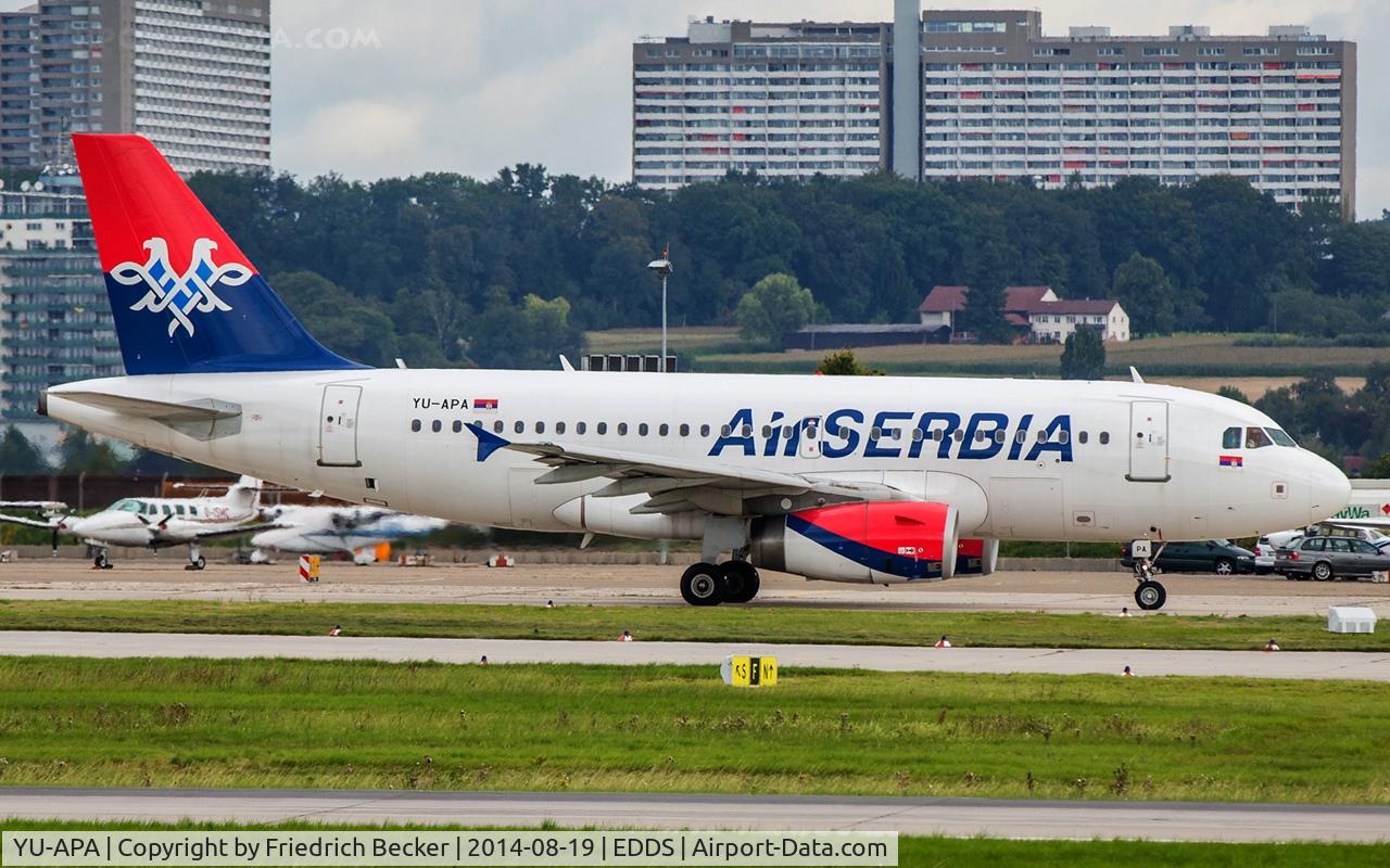 YU-APA, 2004 Airbus A319-132 C/N 2277, taxying to the active