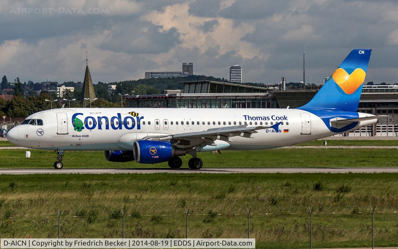 D-AICN, 2003 Airbus A320-214 C/N 1968, decelerating after touchdown