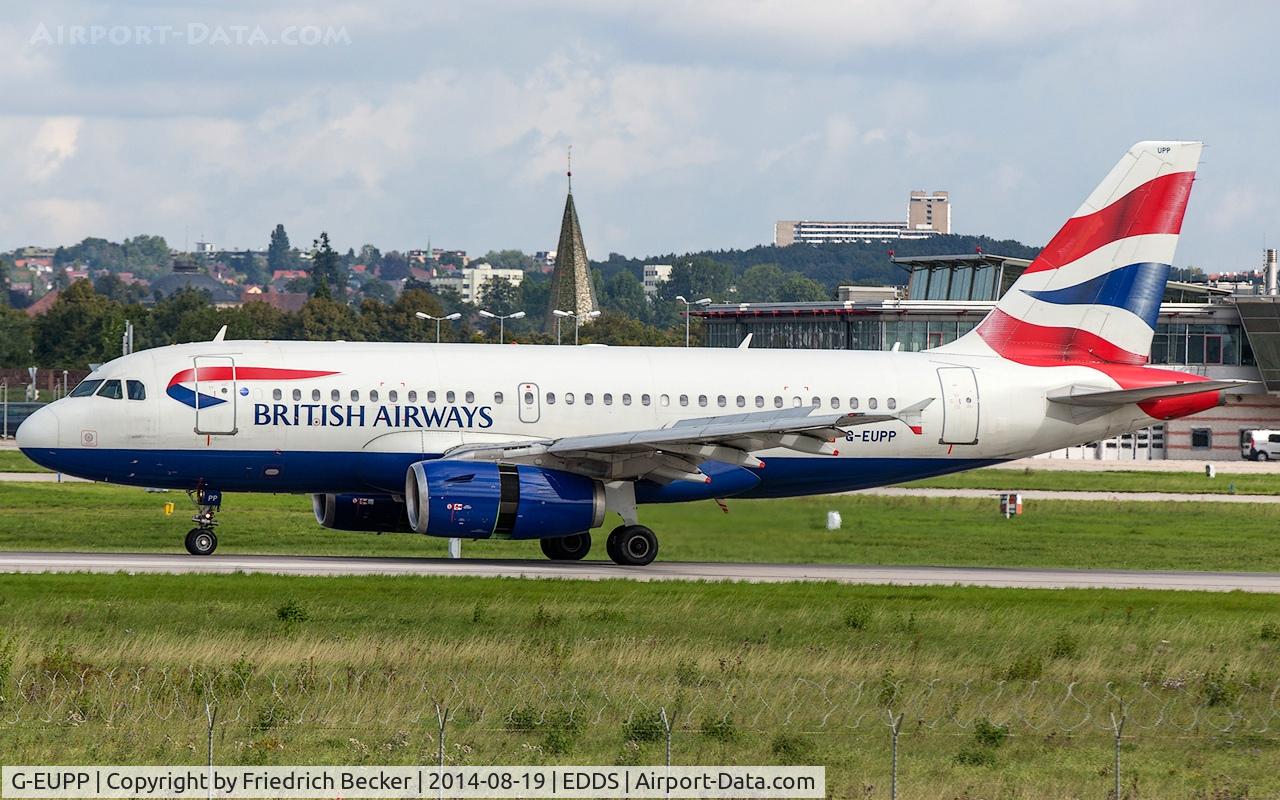 G-EUPP, 2000 Airbus A319-131 C/N 1295, decelerating after touchdown