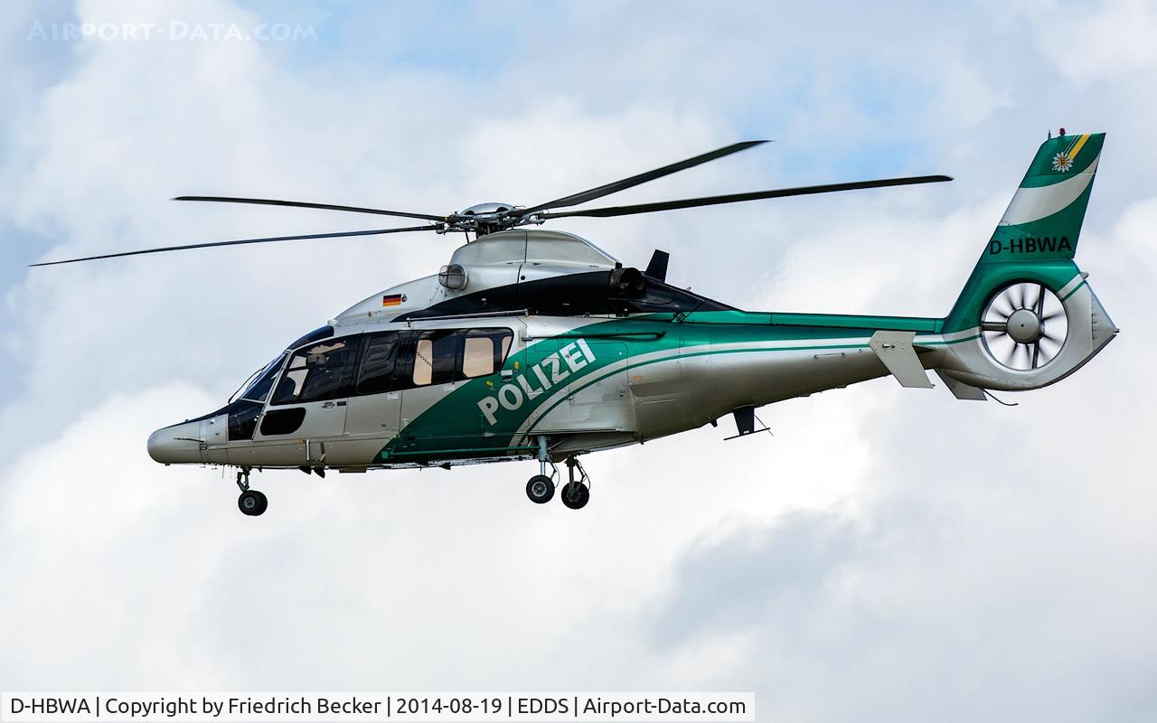 D-HBWA, Eurocopter EC-155B C/N 6581, hovering past the airport