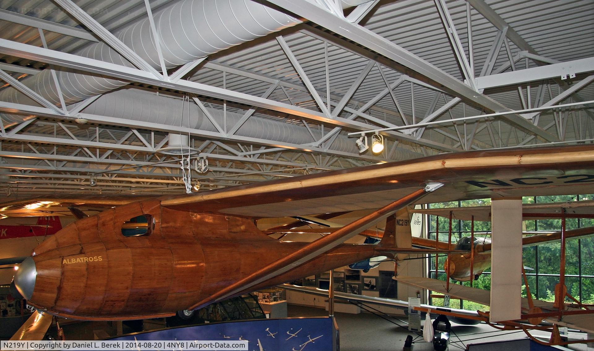 N219Y, 1933 Bowlus-dupont 1-S-2100 C/N 1, This beautiful sailplane has been lovingly preserved and is proudly displayed at the National Soaring Museum, Elmira, NY.