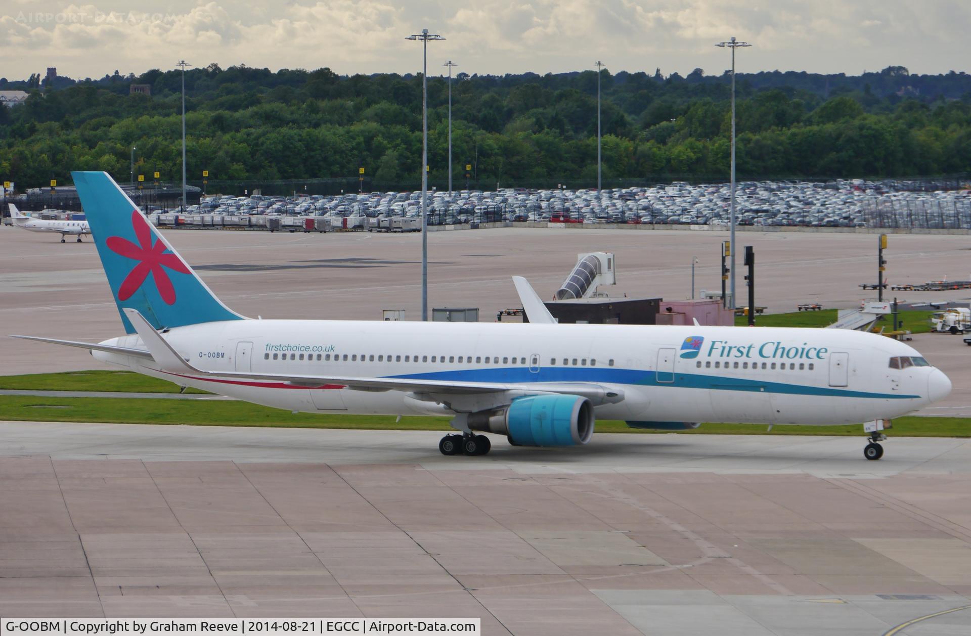 G-OOBM, 1995 Boeing 767-324 C/N 27568, Just landed.