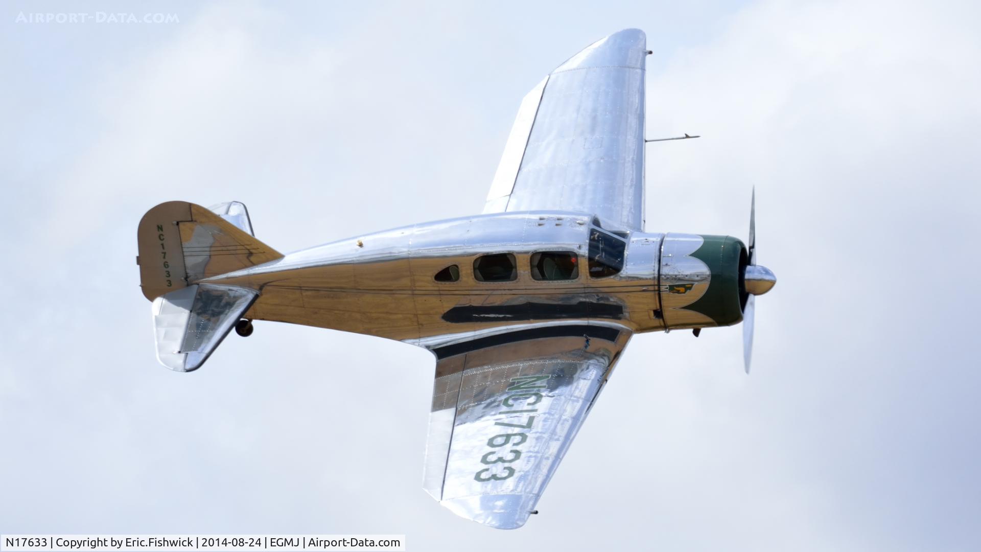 N17633, 1939 Spartan 7W Executive C/N 21, 43. N17633 at a superb Little Gransden Air & Car Show, Aug. 2014.