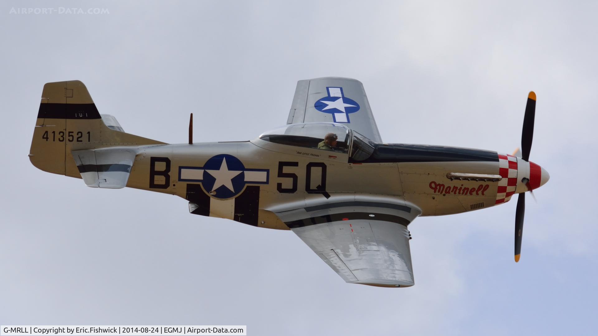 G-MRLL, 1943 North American P-51D Mustang C/N 109-27154, 42. 'Marinell' in display mode at a superb Little Gransden Air & Car Show, Aug. 2014.