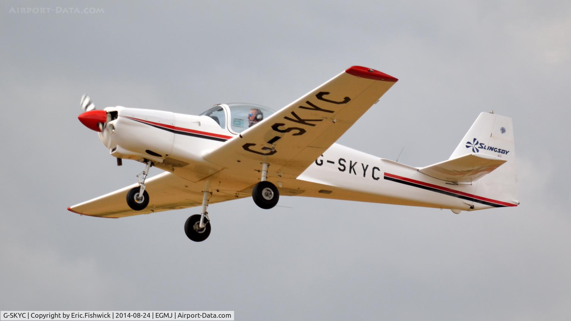 G-SKYC, 1984 Slingsby T-67M Firefly C/N 2009, 43. G-SKYC in display mode at a superb Little Gransden Air & Car Show, Aug. 2014.