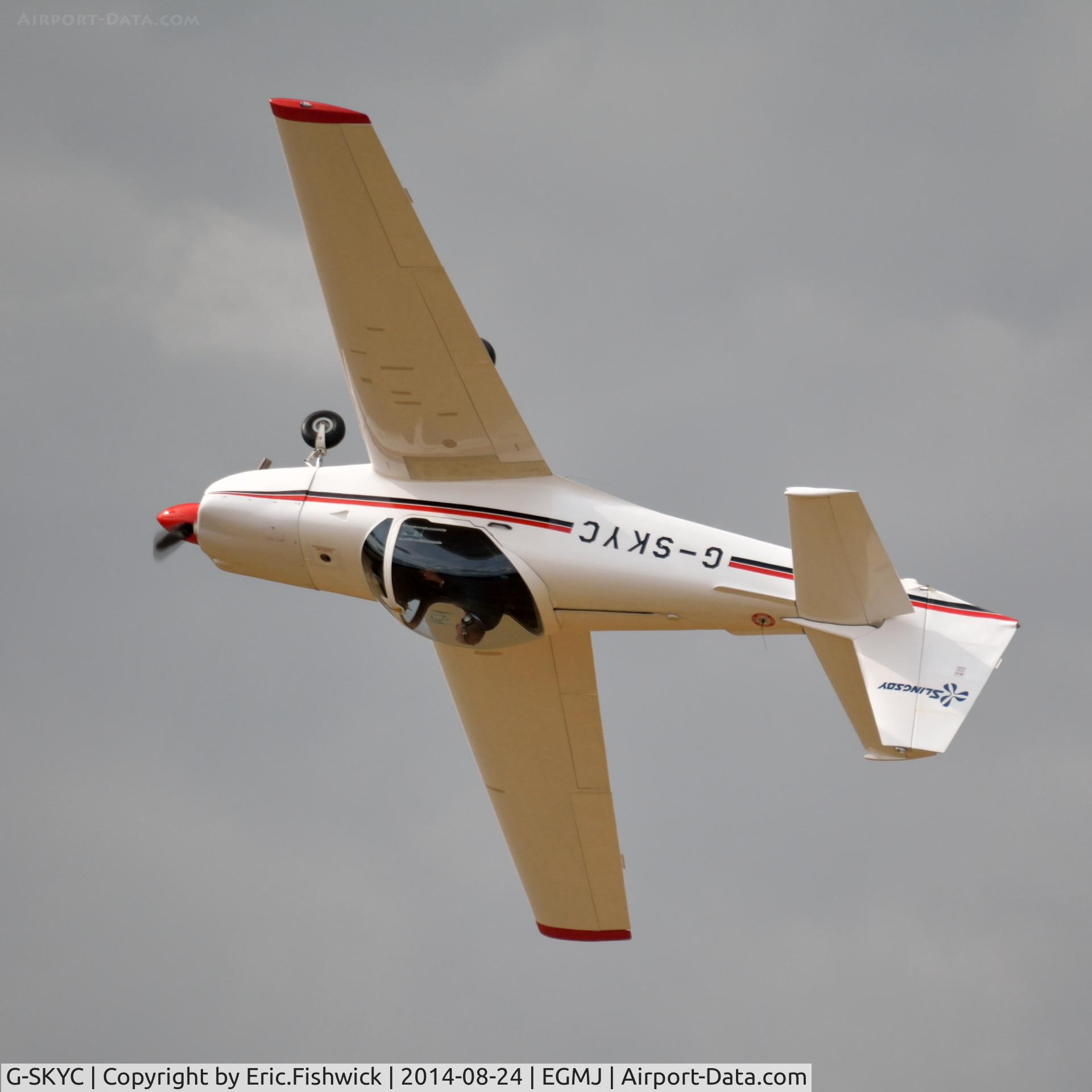 G-SKYC, 1984 Slingsby T-67M Firefly C/N 2009, 45. G-SKYC in display mode at a superb Little Gransden Air & Car Show, Aug. 2014.