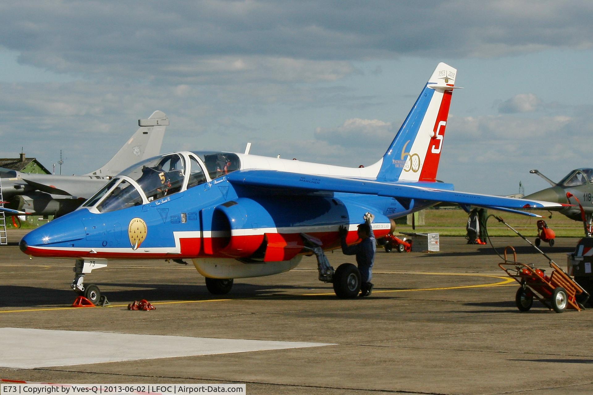 E73, Dassault-Dornier Alpha Jet E C/N E73, Dassault-Dornier Alpha Jet E (F-TENE), Athos 05 of Patrouille De France in 2012, Châteaudun Air Base 279 (LFOC) Open day 2013
