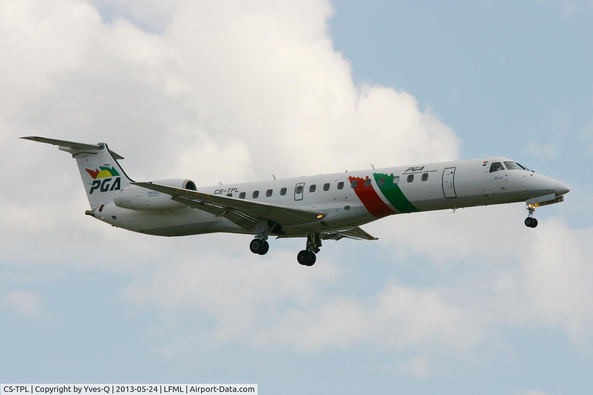 CS-TPL, 1988 Embraer EMB-145EP (ERJ-145EP) C/N 145051, Embraer EMB-145EP, Short approach Rwy 31L, Marseille-Provence Airport (LFML-MRS)