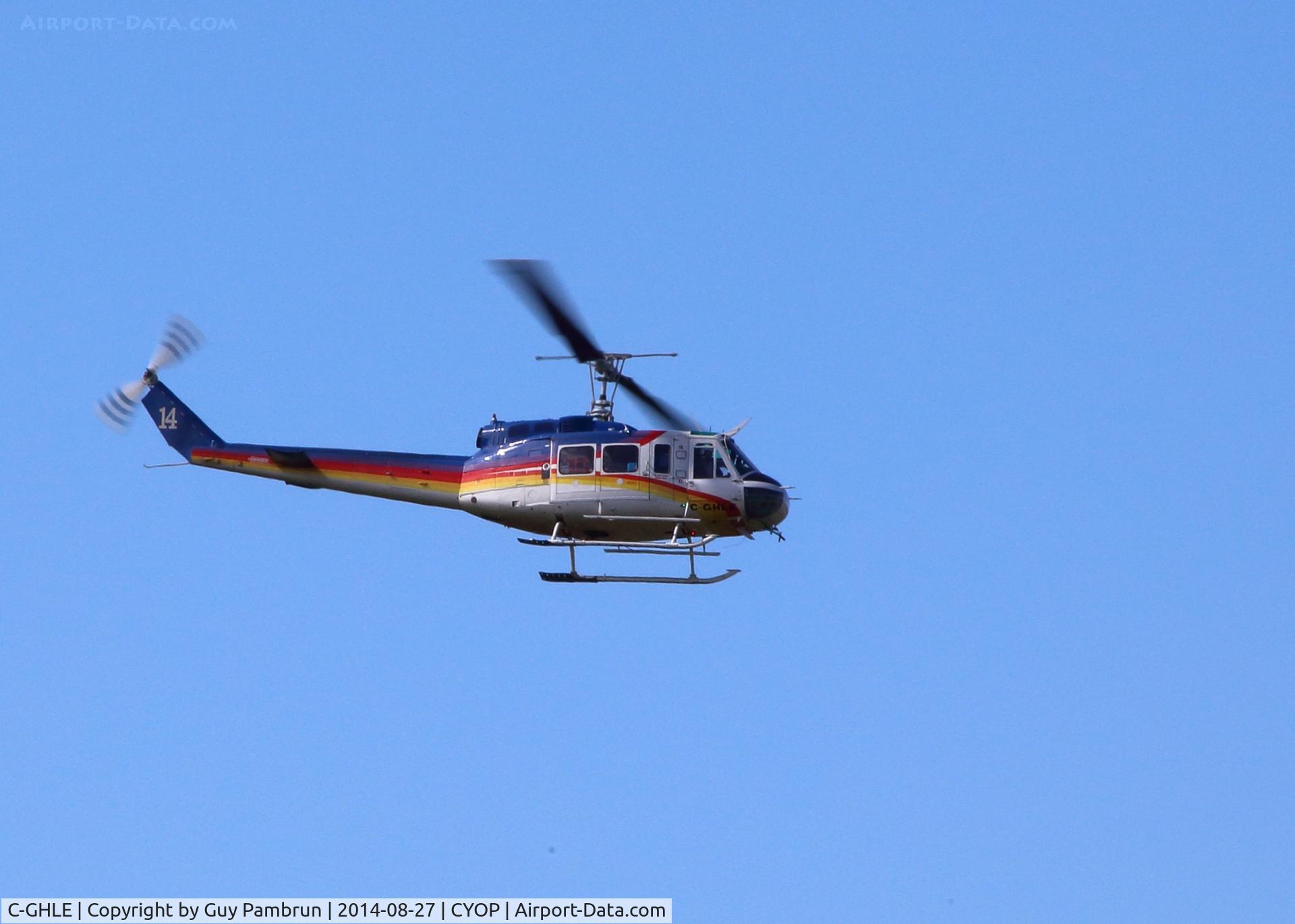 C-GHLE, 1975 Bell 205A-1 C/N 30195, Returning to base
