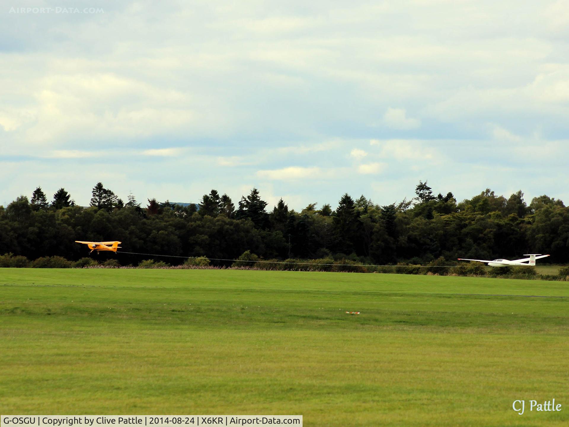 G-OSGU, 2014 Aeropro Eurofox 912(S) C/N LAA 376-15214, OSGU seen in action at Portmoak, Kinross, Scotland launching aero-tow of G-CGBB.