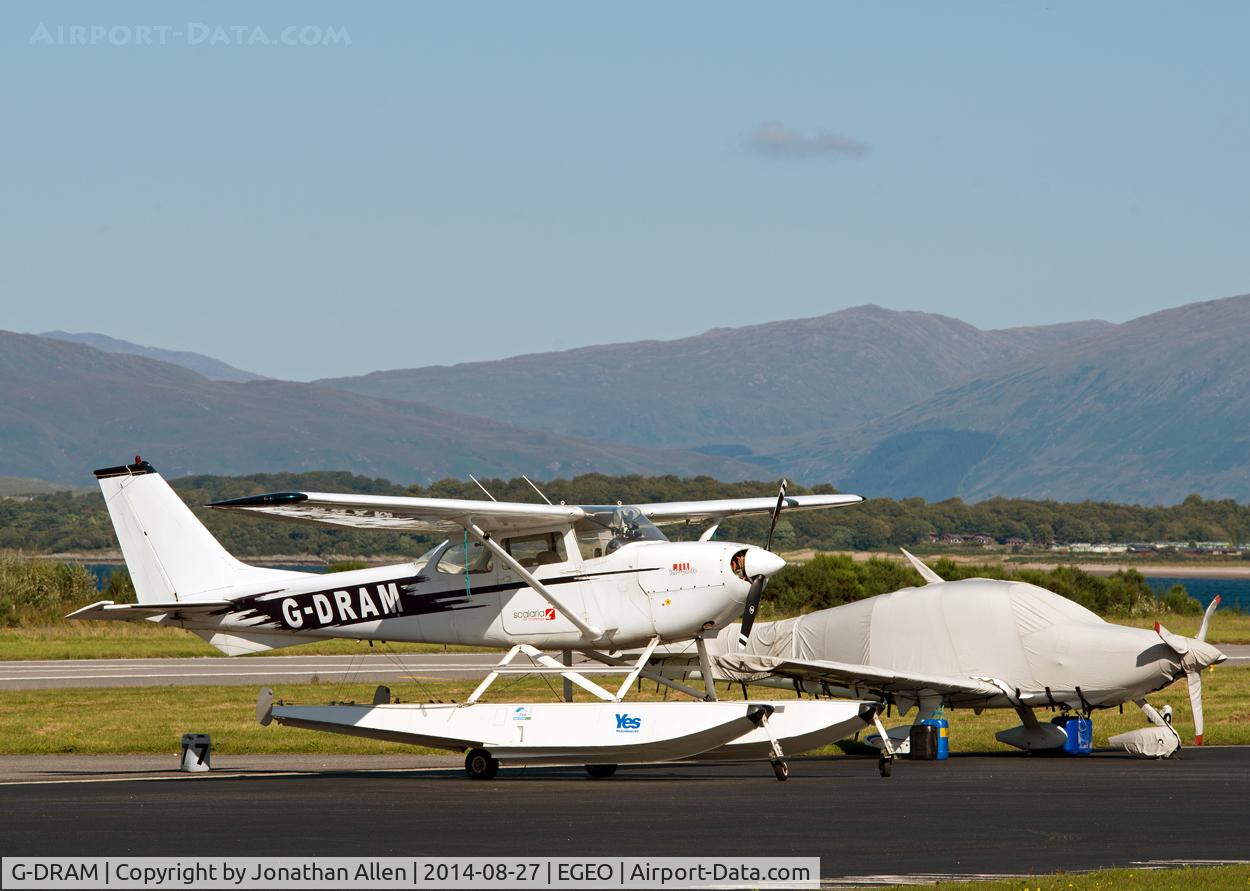 G-DRAM, 1968 Reims FR172F Reims Rocket C/N 0102, In the parking area at Oban Airport.
