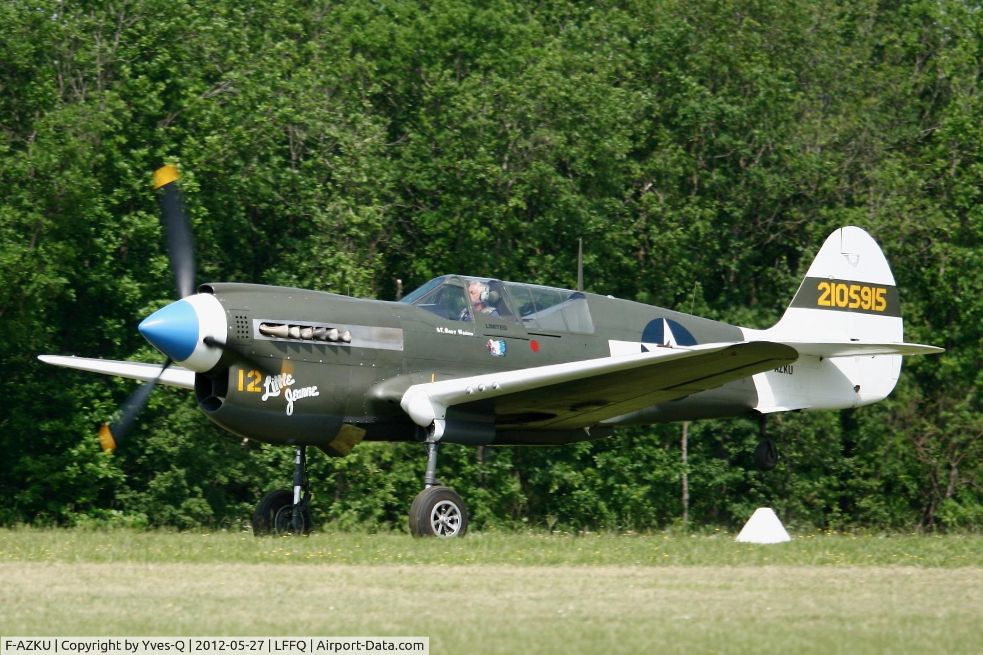 F-AZKU, 1942 Curtiss P-40N Warhawk C/N 29677, Curtiss P-40N Warhawk, La Ferté-Alais Airfield (LFFQ) Air Show 2012