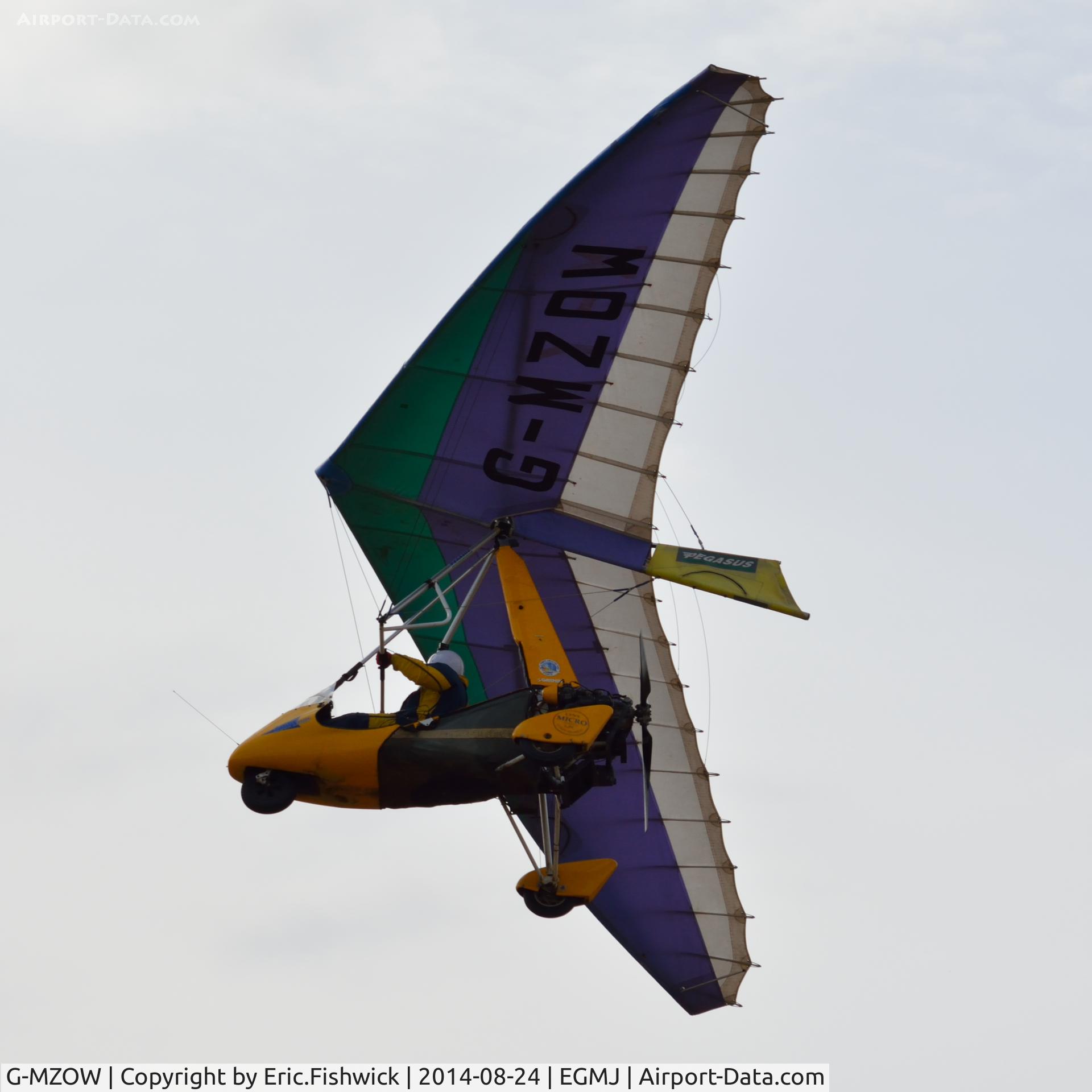 G-MZOW, 1999 Pegasus Quantum 15-912 C/N 7502, 44. G-MZOW in display mode at a superb Little Gransden Air & Car Show, Aug. 2014.